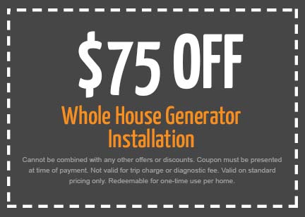 Discounts on Whole House Generator Installation